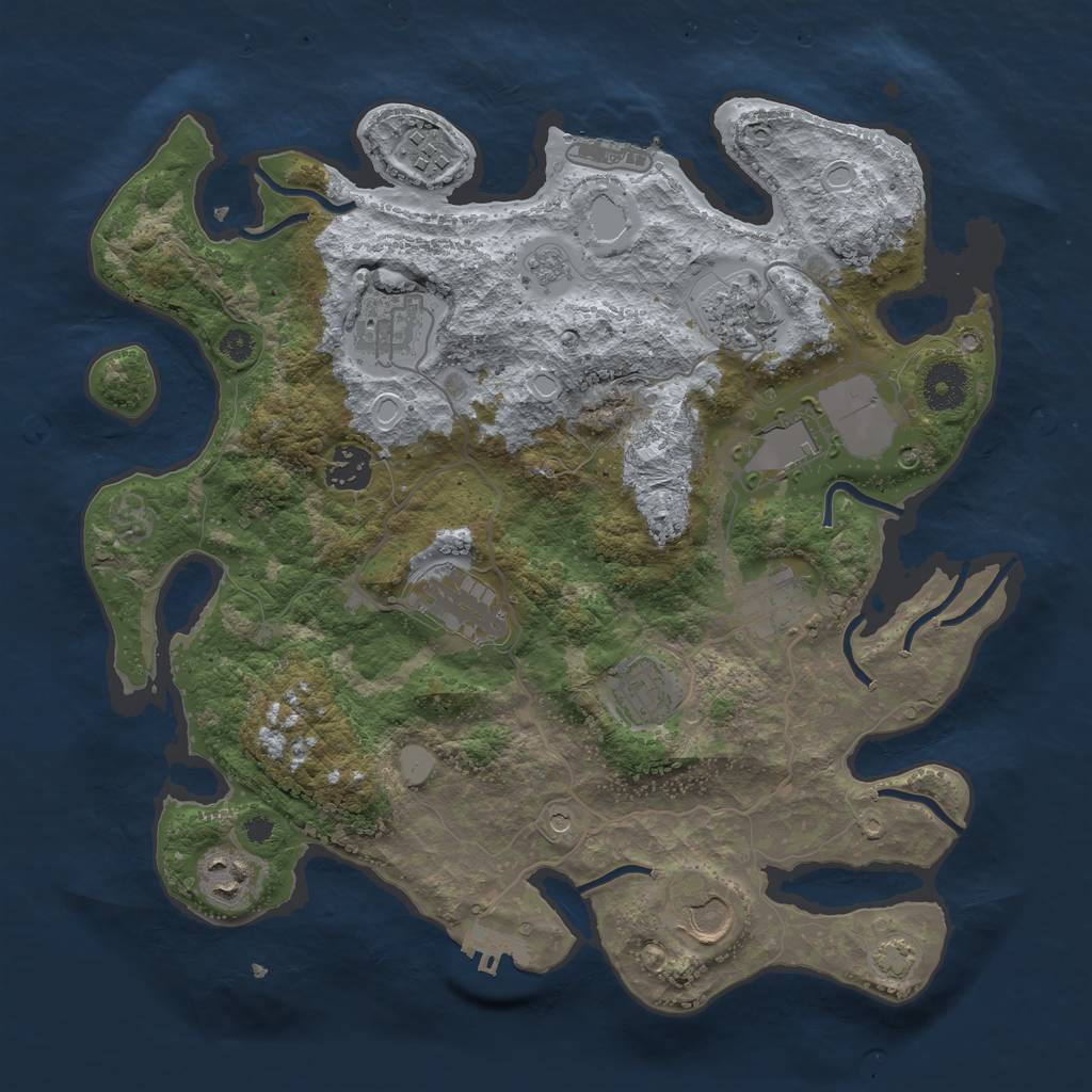 Rust Map: Procedural Map, Size: 3500, Seed: 1981711217, 18 Monuments