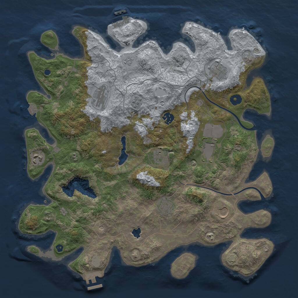 Rust Map: Procedural Map, Size: 4000, Seed: 15624330, 15 Monuments