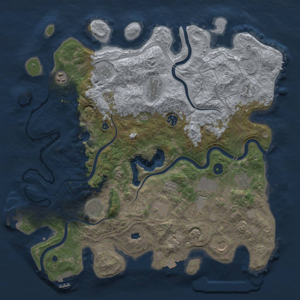 Rust Map: Procedural Map, Size: 4250, Seed: 1811417925, 17 Monuments