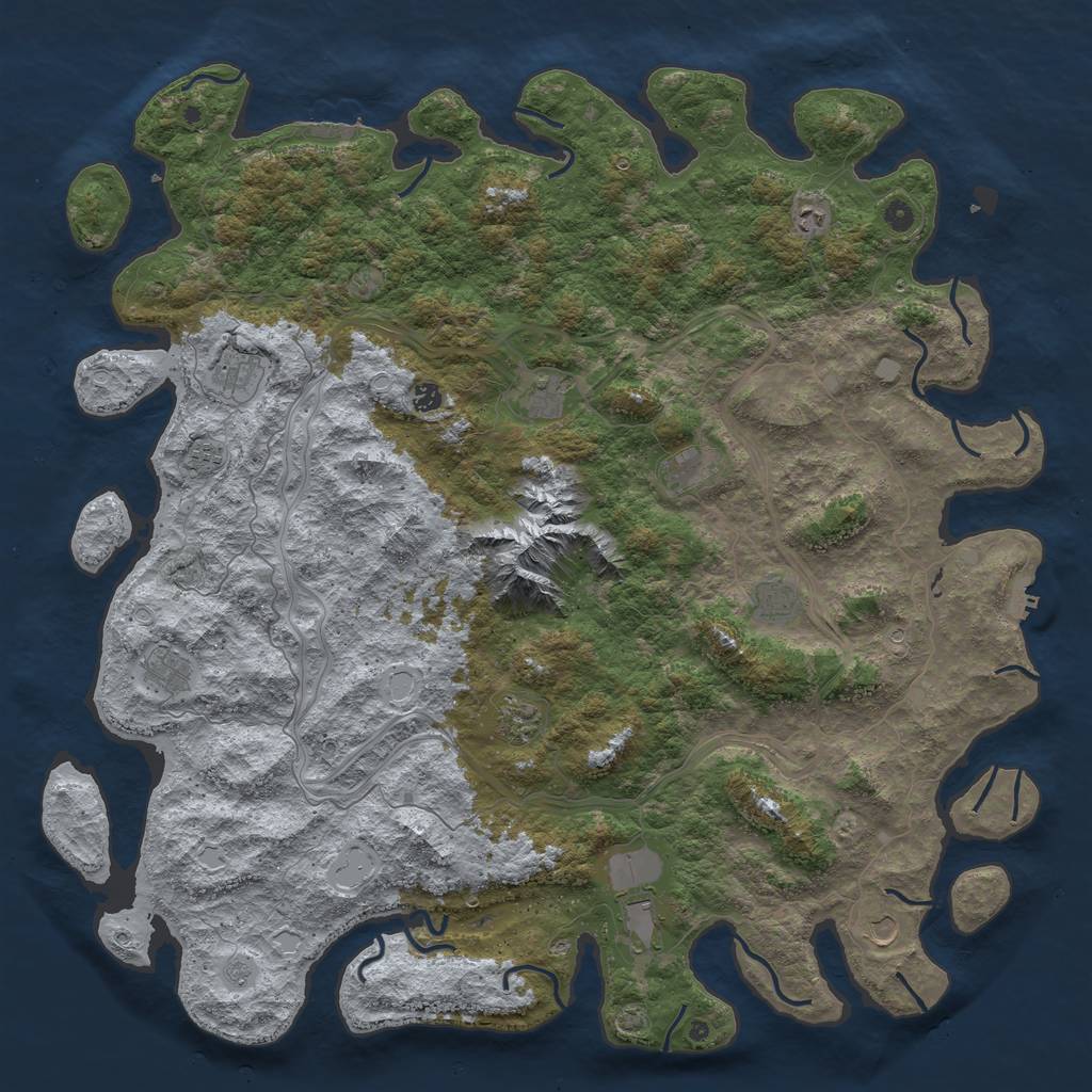 Rust Map: Procedural Map, Size: 5500, Seed: 1844085421, 19 Monuments