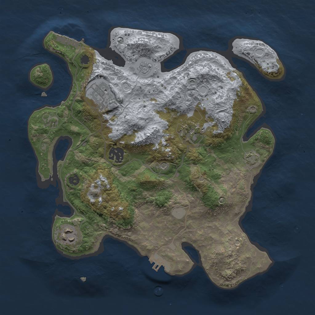 Rust Map: Procedural Map, Size: 3000, Seed: 1981711217, 12 Monuments