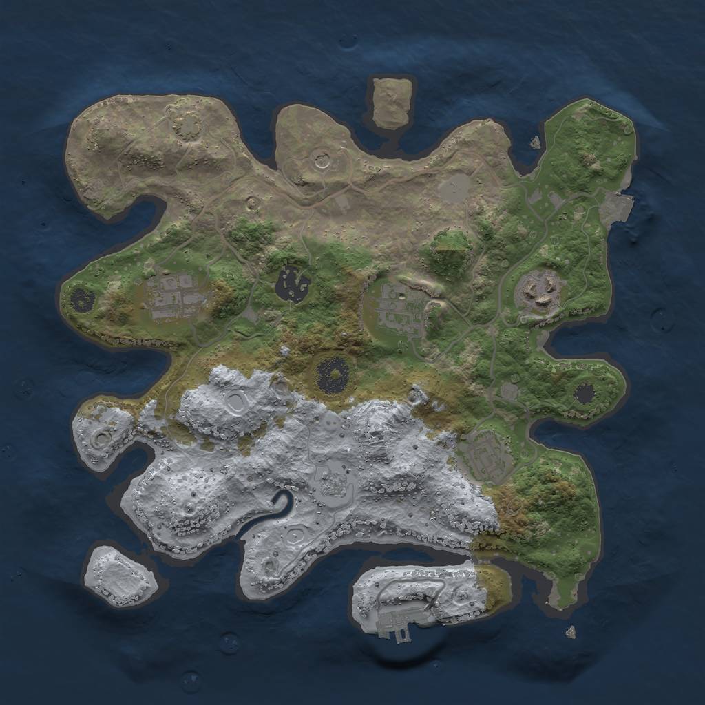 Rust Map: Procedural Map, Size: 3000, Seed: 361, 12 Monuments
