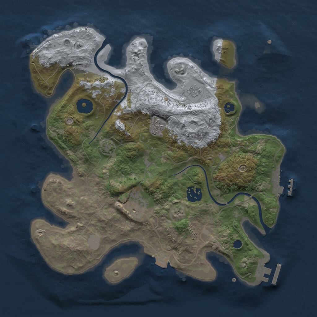 Rust Map: Procedural Map, Size: 3000, Seed: 65066846, 8 Monuments