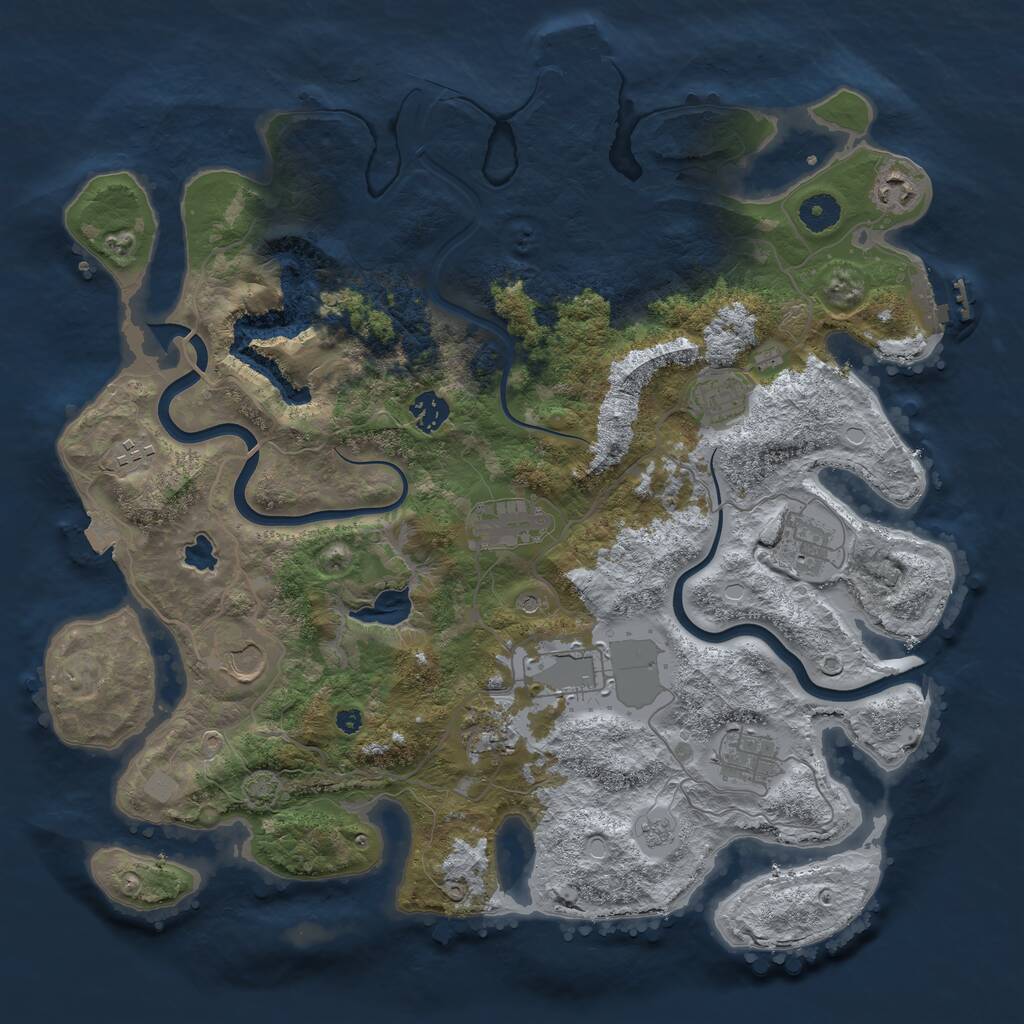 Rust Map: Procedural Map, Size: 4000, Seed: 54986667, 16 Monuments