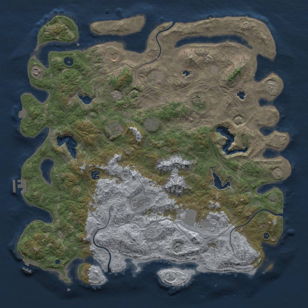 Rust Map: Procedural Map, Size: 5000, Seed: 1034947378, 16 Monuments
