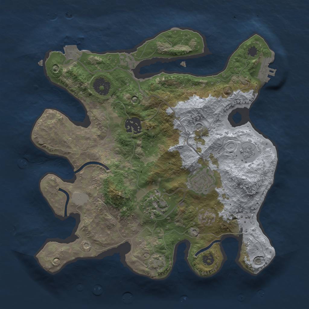 Rust Map: Procedural Map, Size: 2700, Seed: 525600, 10 Monuments