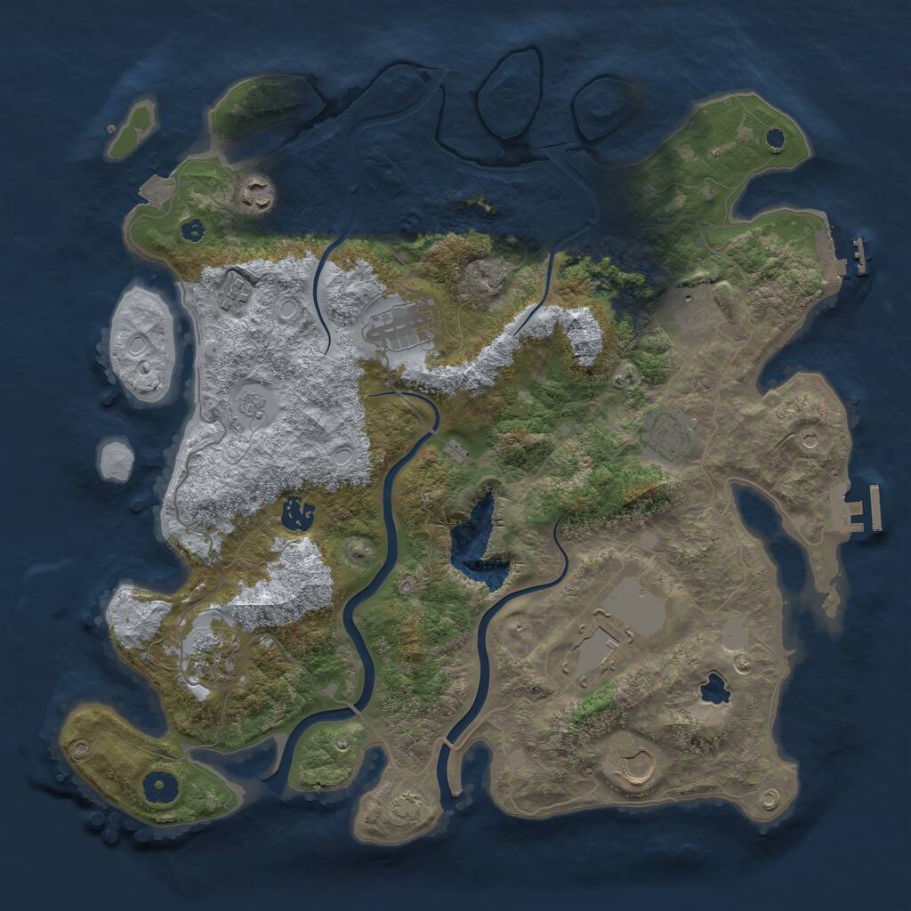 Rust Map: Procedural Map, Size: 4000, Seed: 318628812, 15 Monuments