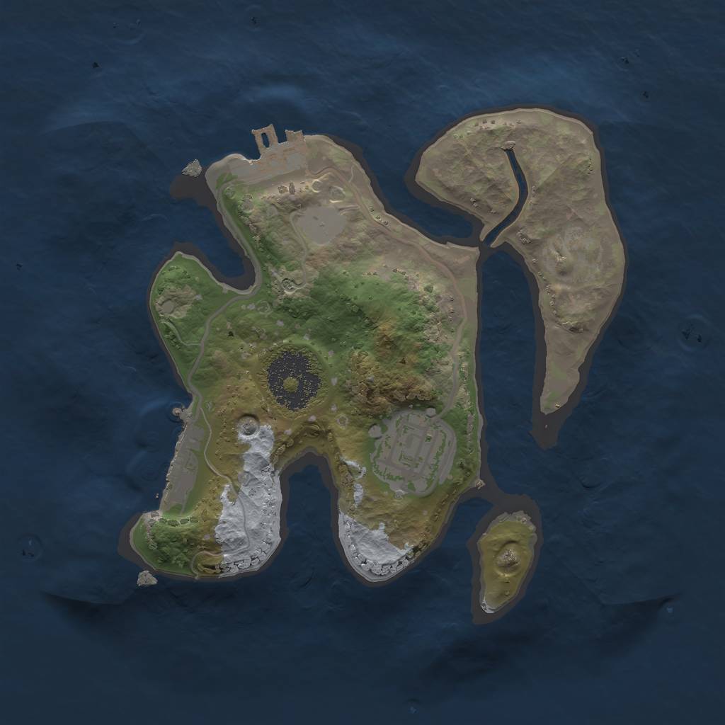 Rust Map: Procedural Map, Size: 2000, Seed: 28692, 6 Monuments