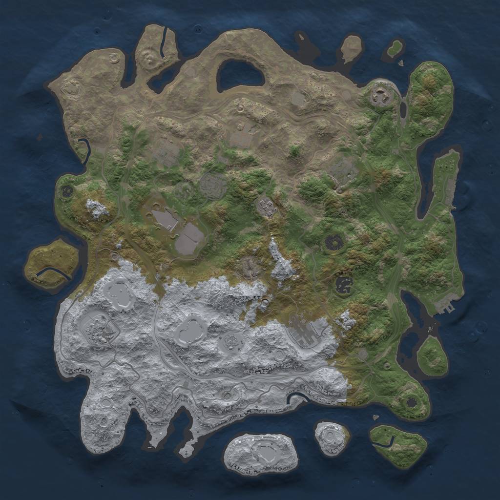 Rust Map: Procedural Map, Size: 4250, Seed: 632297035, 18 Monuments