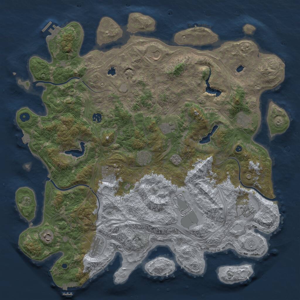 Rust Map: Procedural Map, Size: 4700, Seed: 2082663765, 17 Monuments