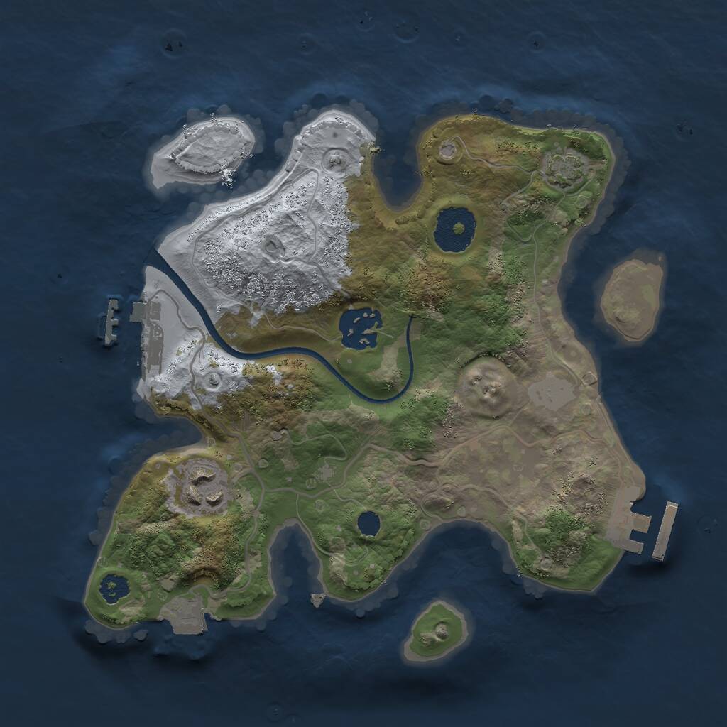 Rust Map: Procedural Map, Size: 2500, Seed: 839087151, 6 Monuments