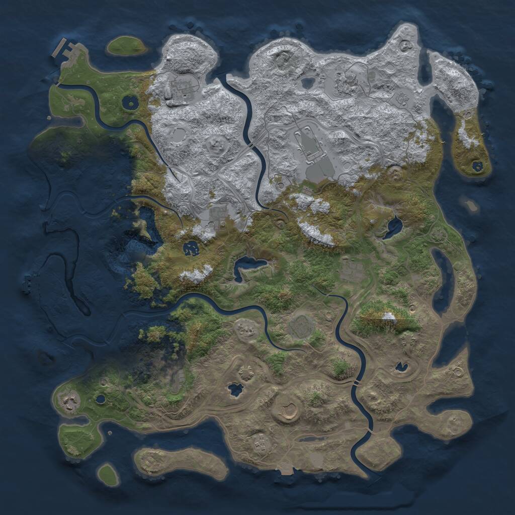 Rust Map: Procedural Map, Size: 4800, Seed: 167623318, 17 Monuments