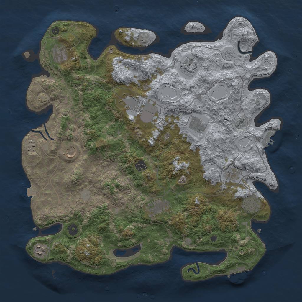 Rust Map: Procedural Map, Size: 4100, Seed: 56710971, 19 Monuments