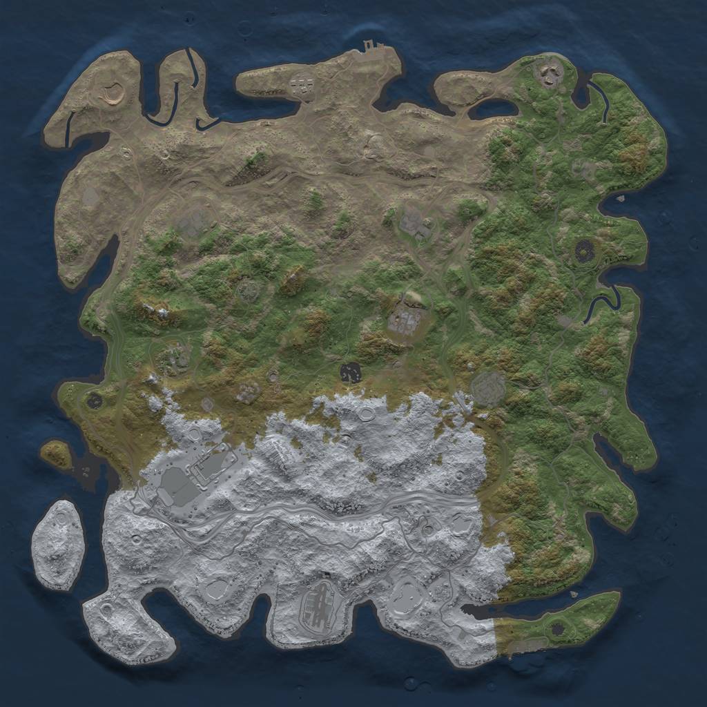 Rust Map: Procedural Map, Size: 4800, Seed: 237920575, 19 Monuments