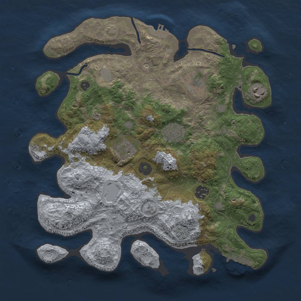Rust Map: Procedural Map, Size: 3400, Seed: 88737708, 14 Monuments