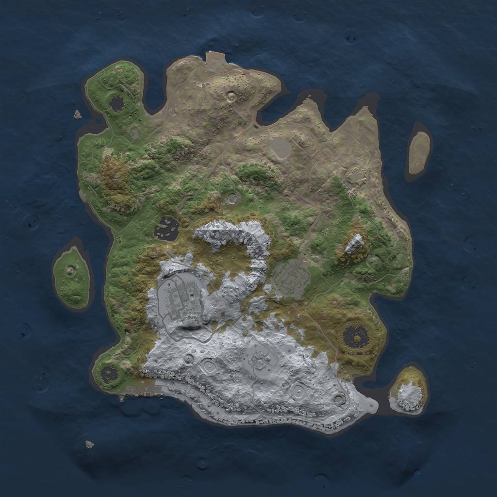 Rust Map: Procedural Map, Size: 3000, Seed: 812137, 10 Monuments