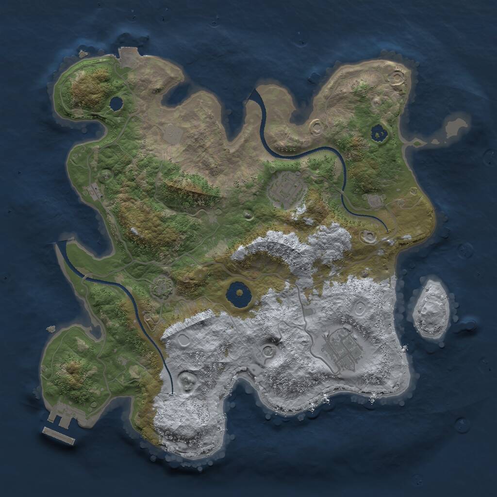 Rust Map: Procedural Map, Size: 3000, Seed: 4353, 6 Monuments