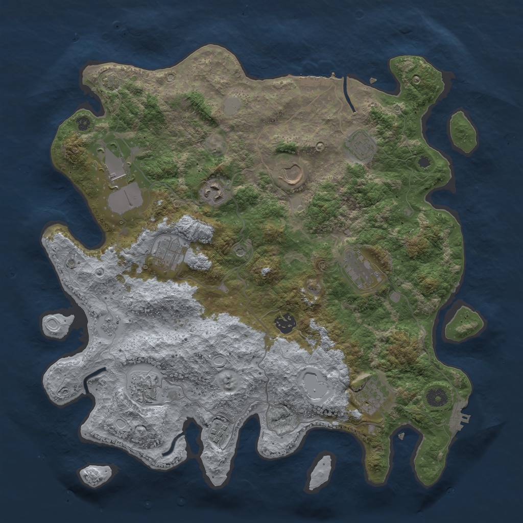 Rust Map: Procedural Map, Size: 3900, Seed: 31271794, 18 Monuments