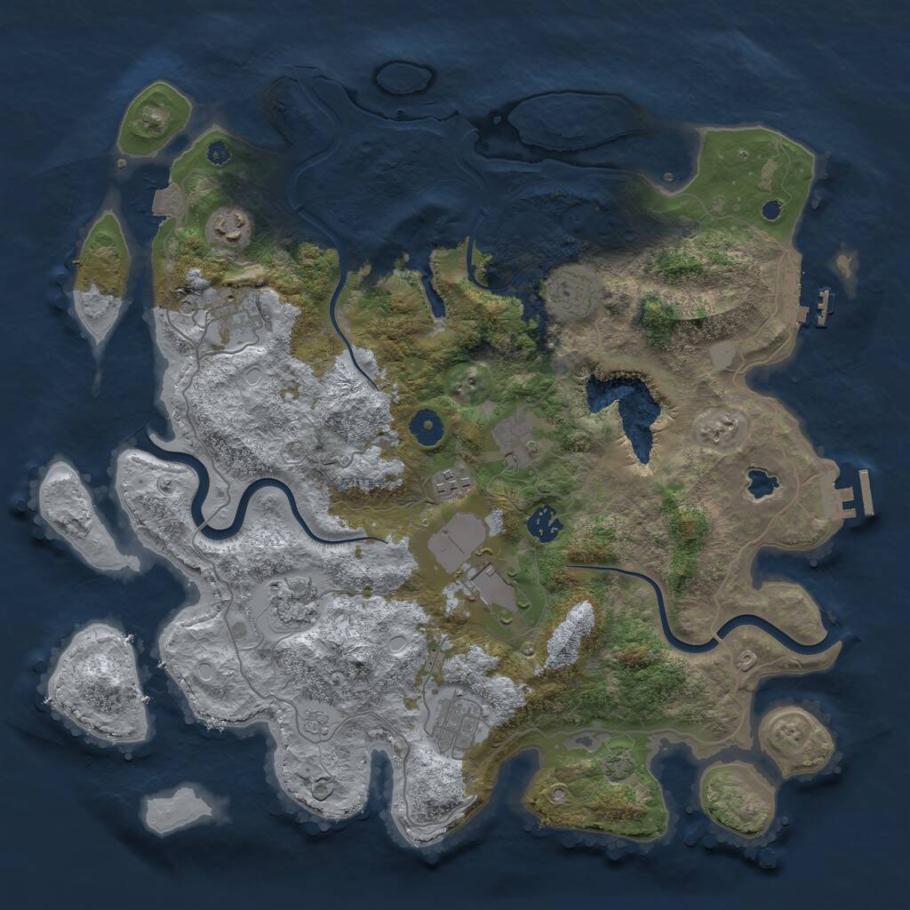 Rust Map: Procedural Map, Size: 4000, Seed: 63890686, 15 Monuments