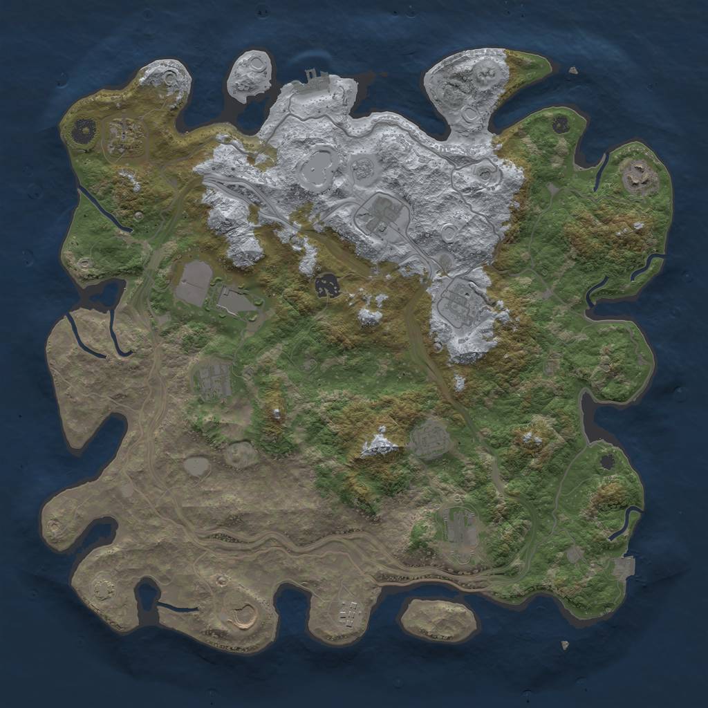 Rust Map: Procedural Map, Size: 4250, Seed: 272582284, 18 Monuments