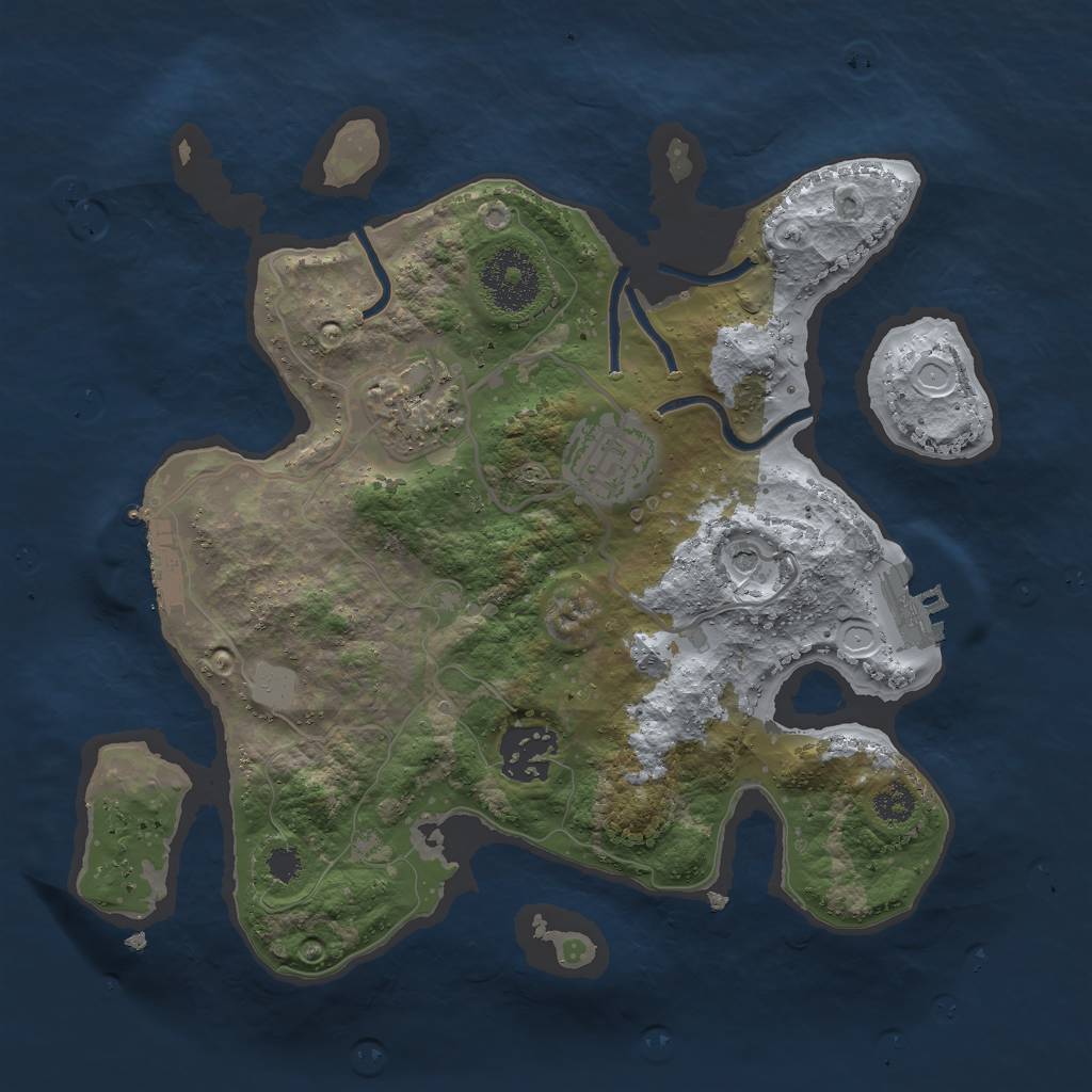 Rust Map: Procedural Map, Size: 2750, Seed: 8467848, 9 Monuments