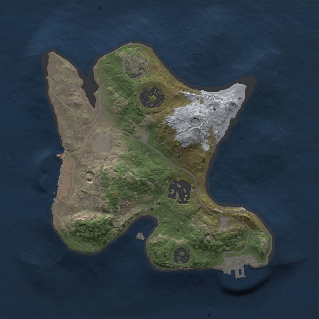 Rust Map: Procedural Map, Size: 2000, Seed: 1402105906, 7 Monuments