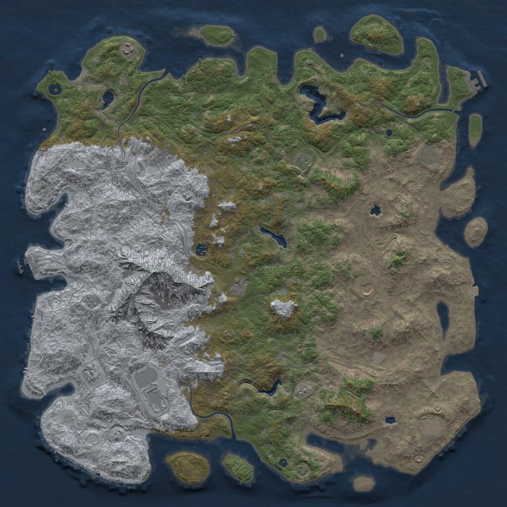 Rust Map: Procedural Map, Size: 6000, Seed: 331622848, 17 Monuments