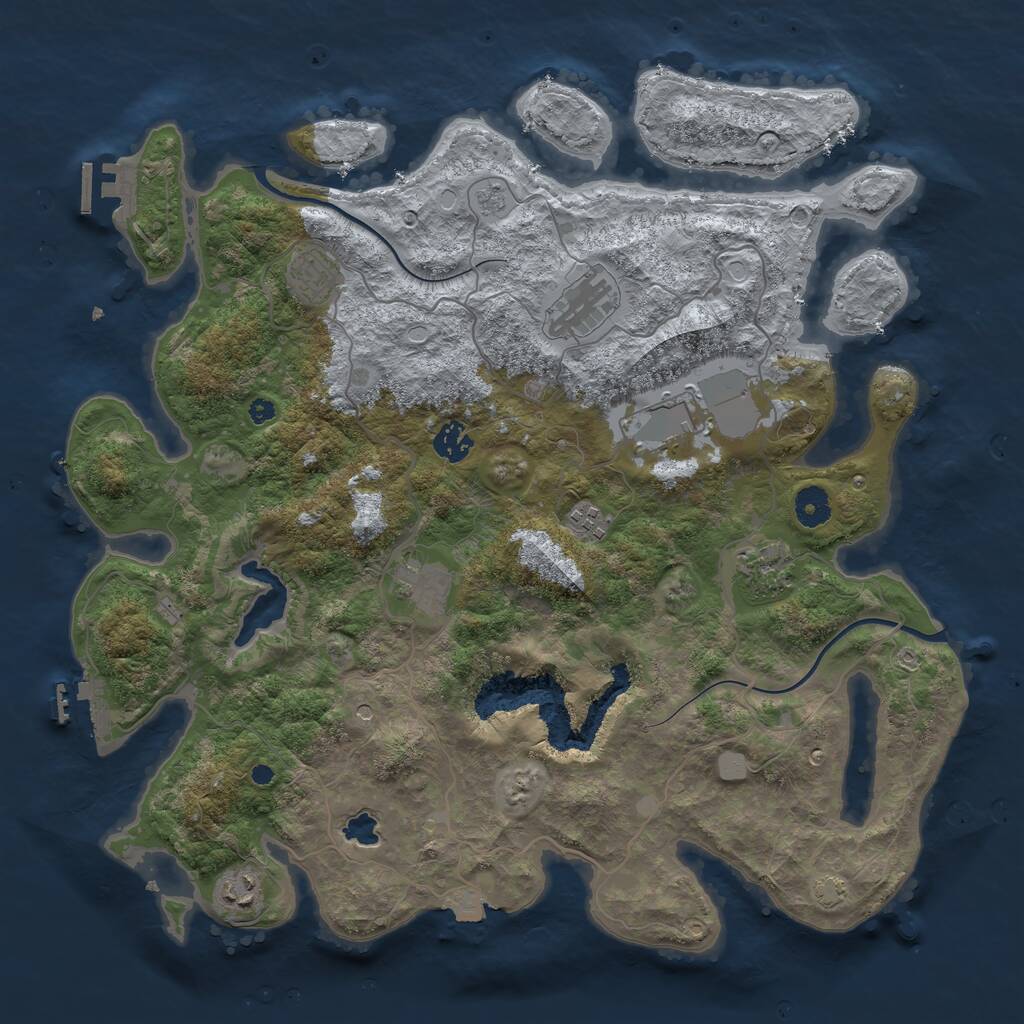 Rust Map: Procedural Map, Size: 4000, Seed: 14680668, 14 Monuments
