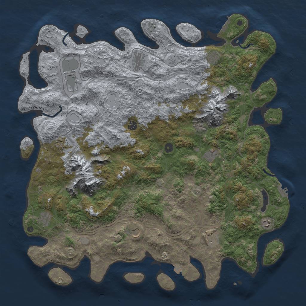 Rust Map: Procedural Map, Size: 5000, Seed: 13951937, 19 Monuments