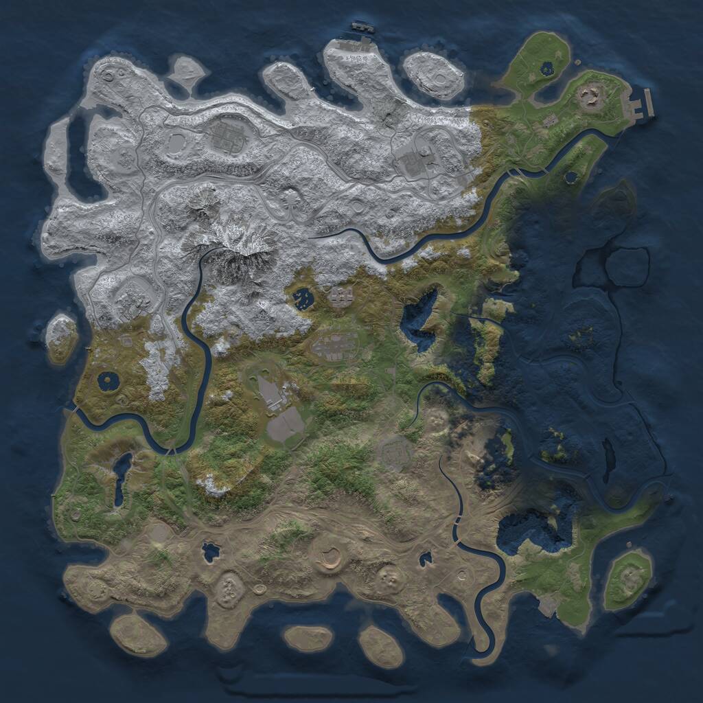 Rust Map: Procedural Map, Size: 5000, Seed: 13951937, 17 Monuments
