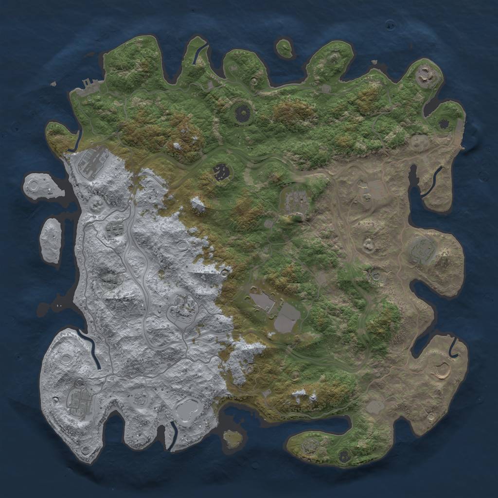 Rust Map: Procedural Map, Size: 4500, Seed: 14236981, 19 Monuments