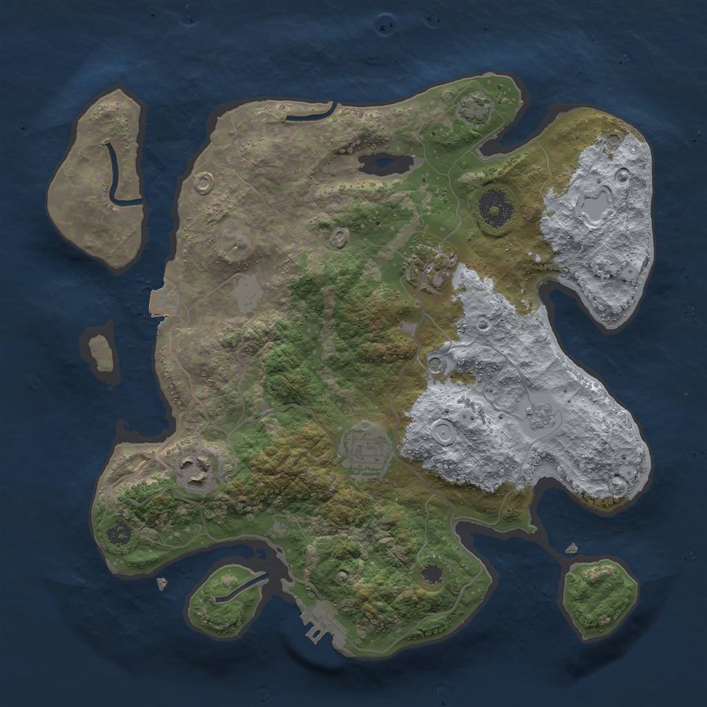 Rust Map: Procedural Map, Size: 3000, Seed: 618553396, 10 Monuments