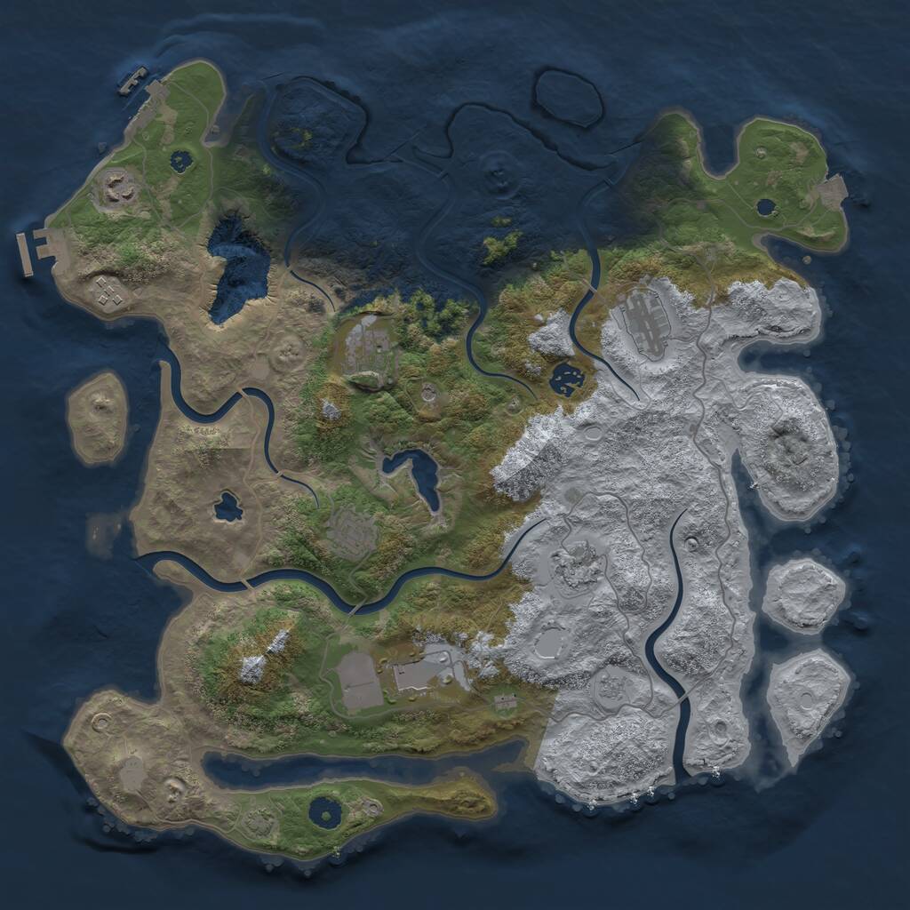 Rust Map: Procedural Map, Size: 4200, Seed: 79131, 14 Monuments