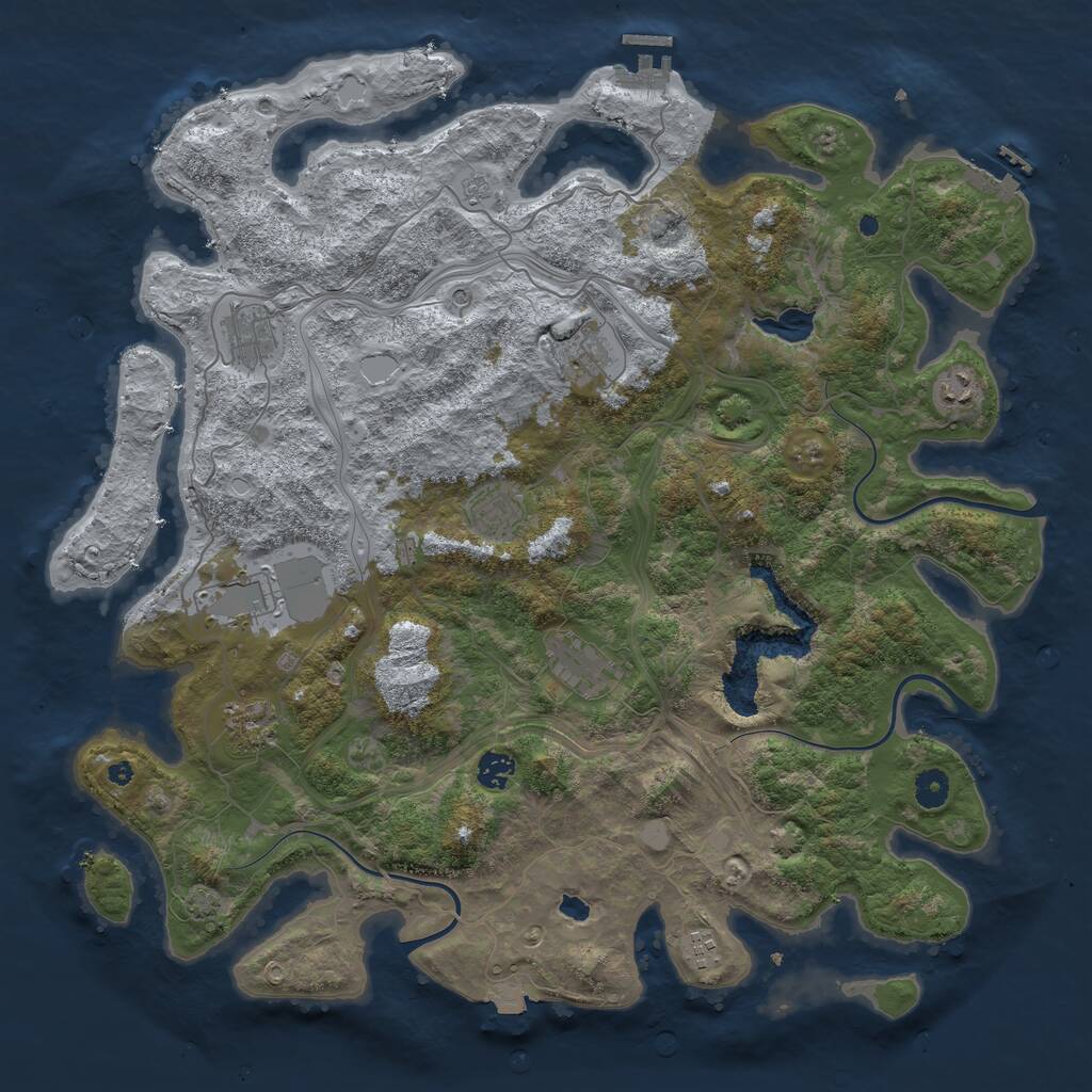 Rust Map: Procedural Map, Size: 4400, Seed: 832327203, 15 Monuments