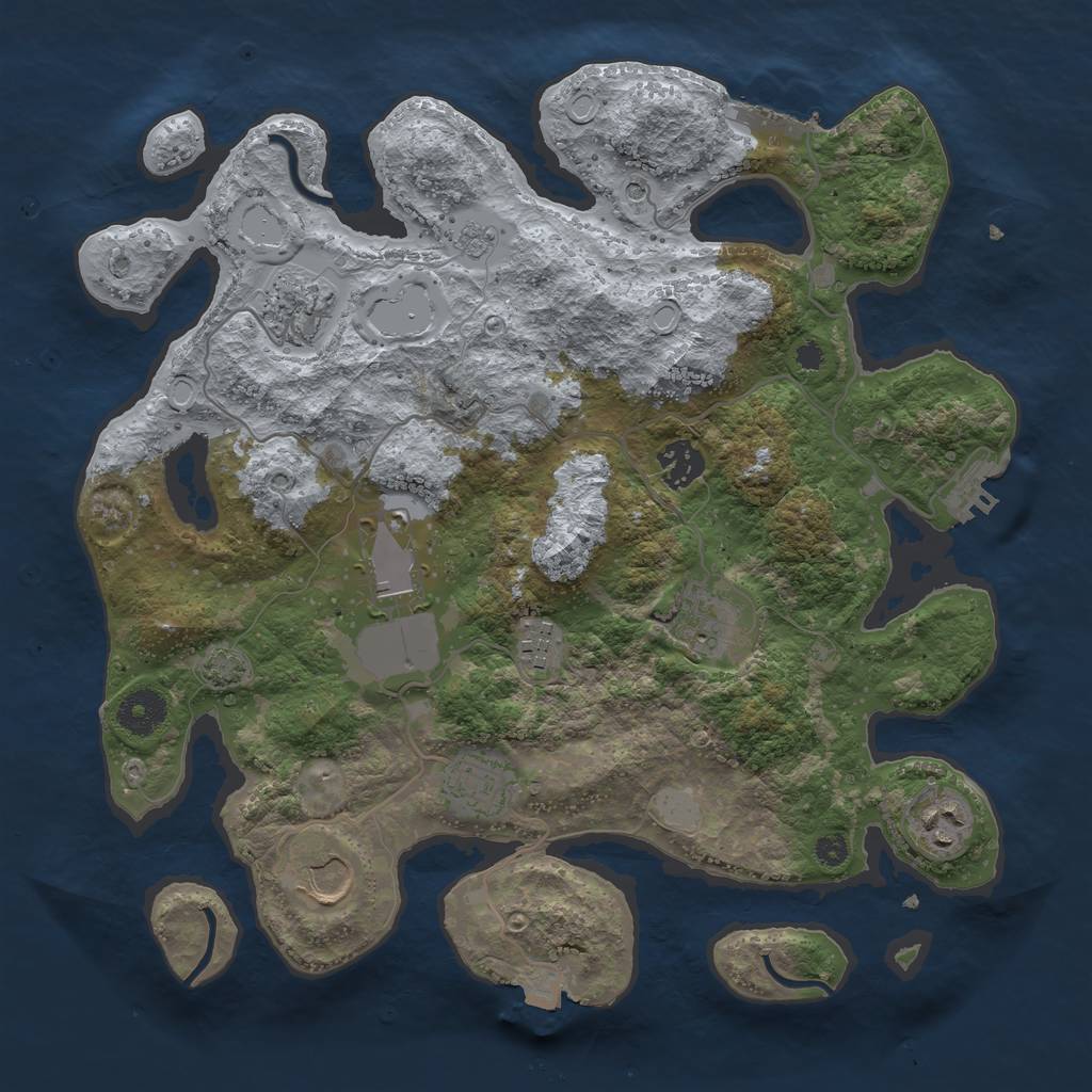 Rust Map: Procedural Map, Size: 3500, Seed: 1311928612, 16 Monuments