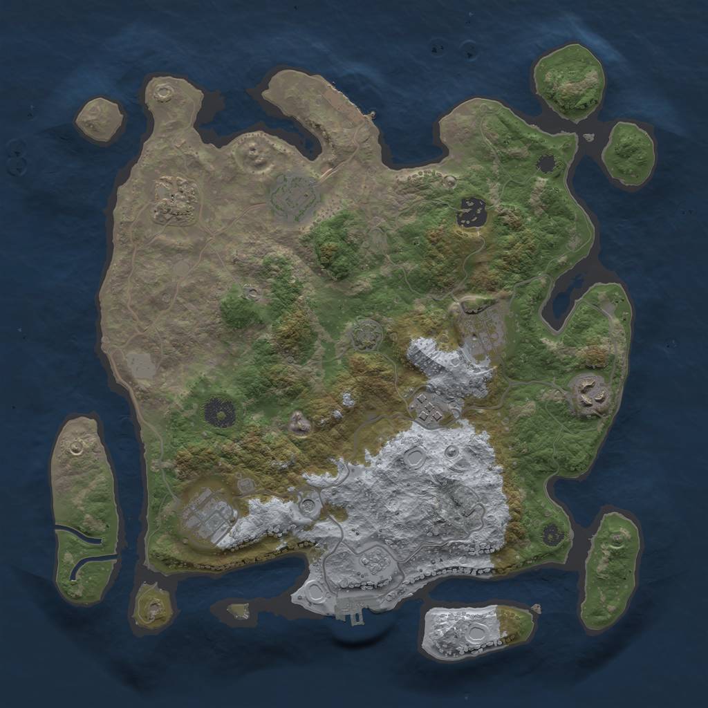 Rust Map: Procedural Map, Size: 3400, Seed: 25824842, 15 Monuments