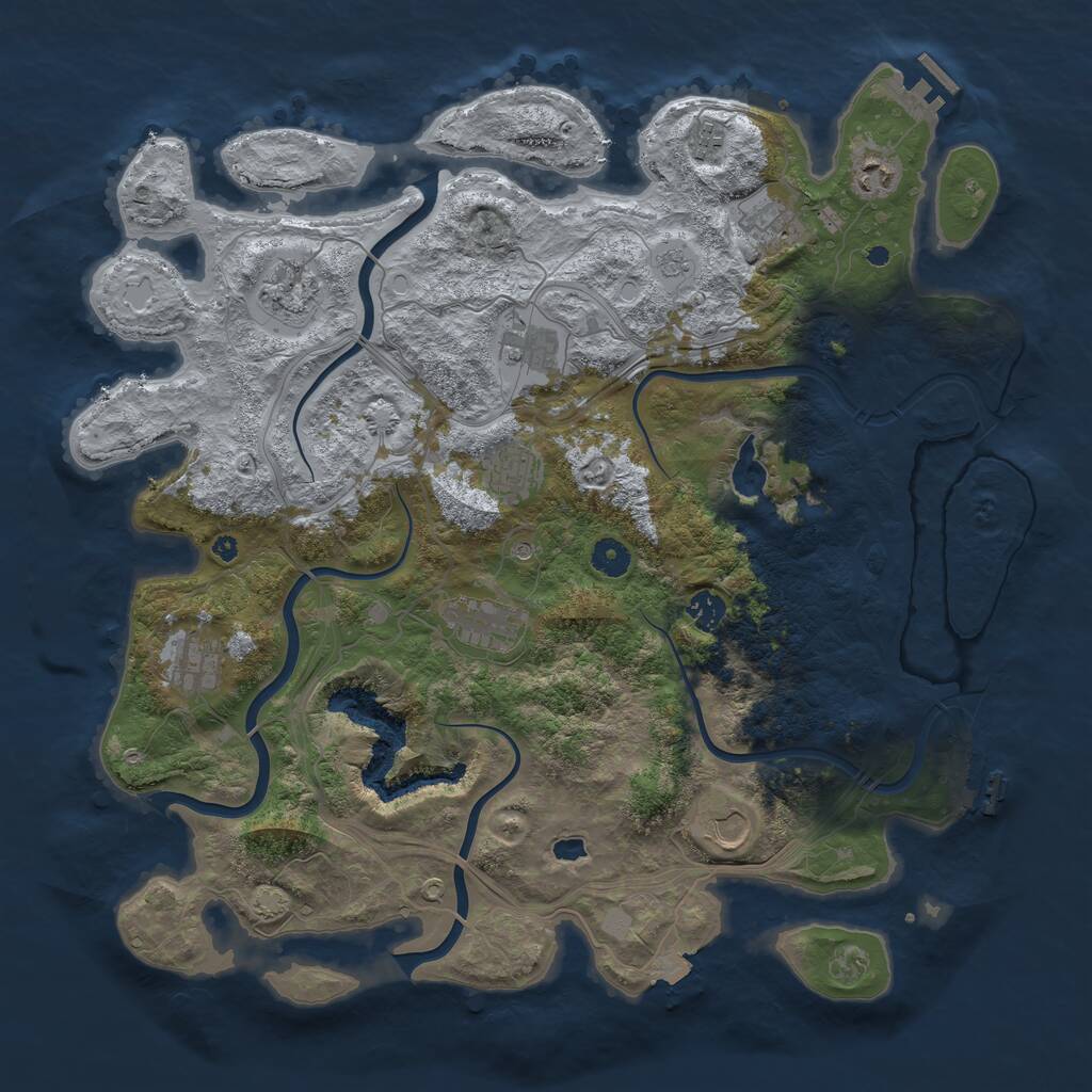 Rust Map: Procedural Map, Size: 4300, Seed: 80921572, 16 Monuments