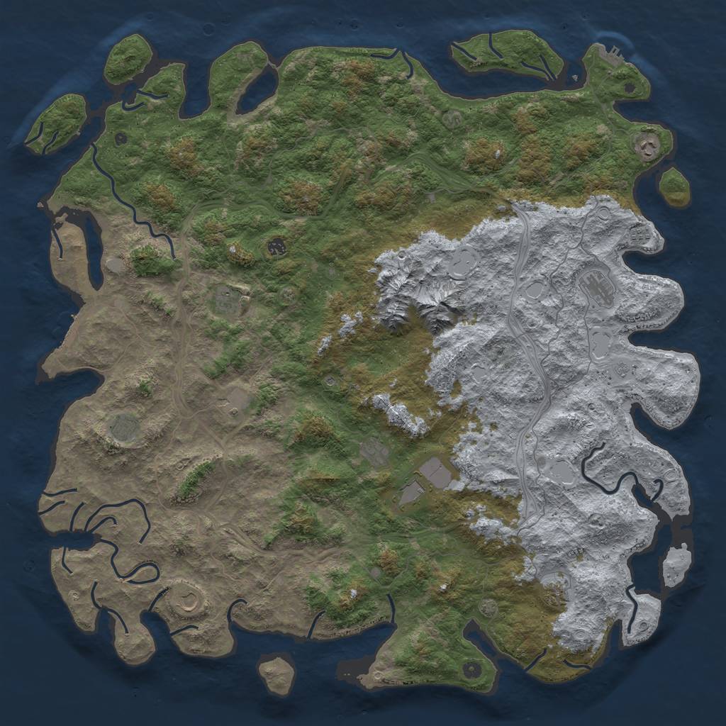 Rust Map: Procedural Map, Size: 6000, Seed: 204615186, 19 Monuments