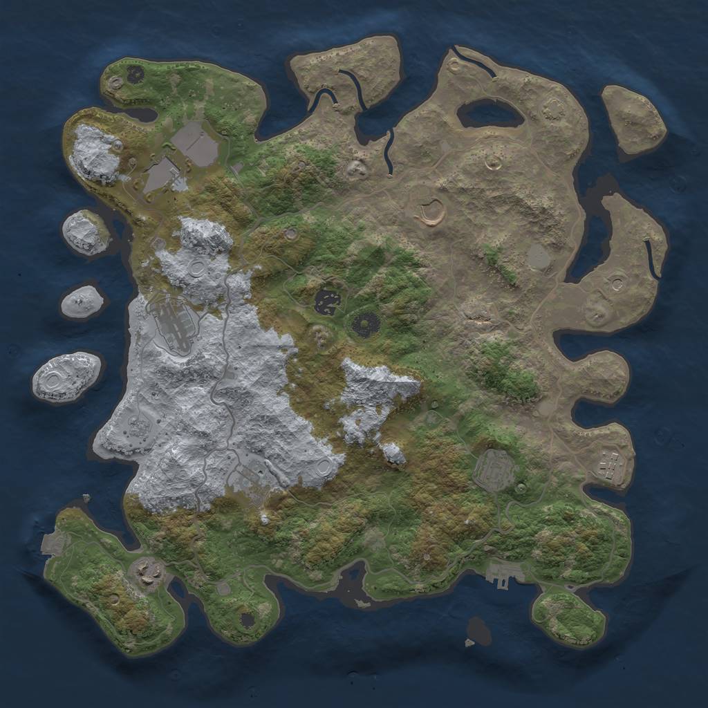 Rust Map: Procedural Map, Size: 4000, Seed: 636328889, 15 Monuments