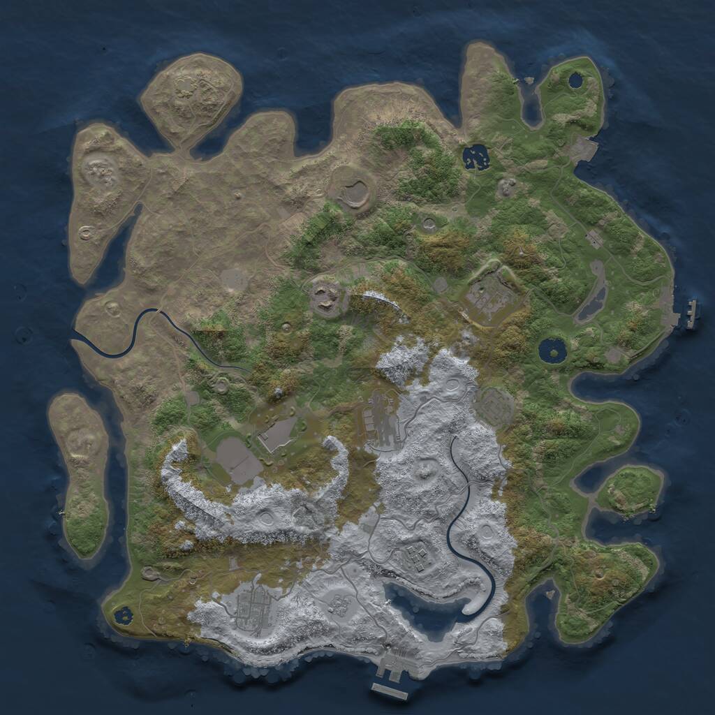 Rust Map: Procedural Map, Size: 3950, Seed: 4081996, 15 Monuments