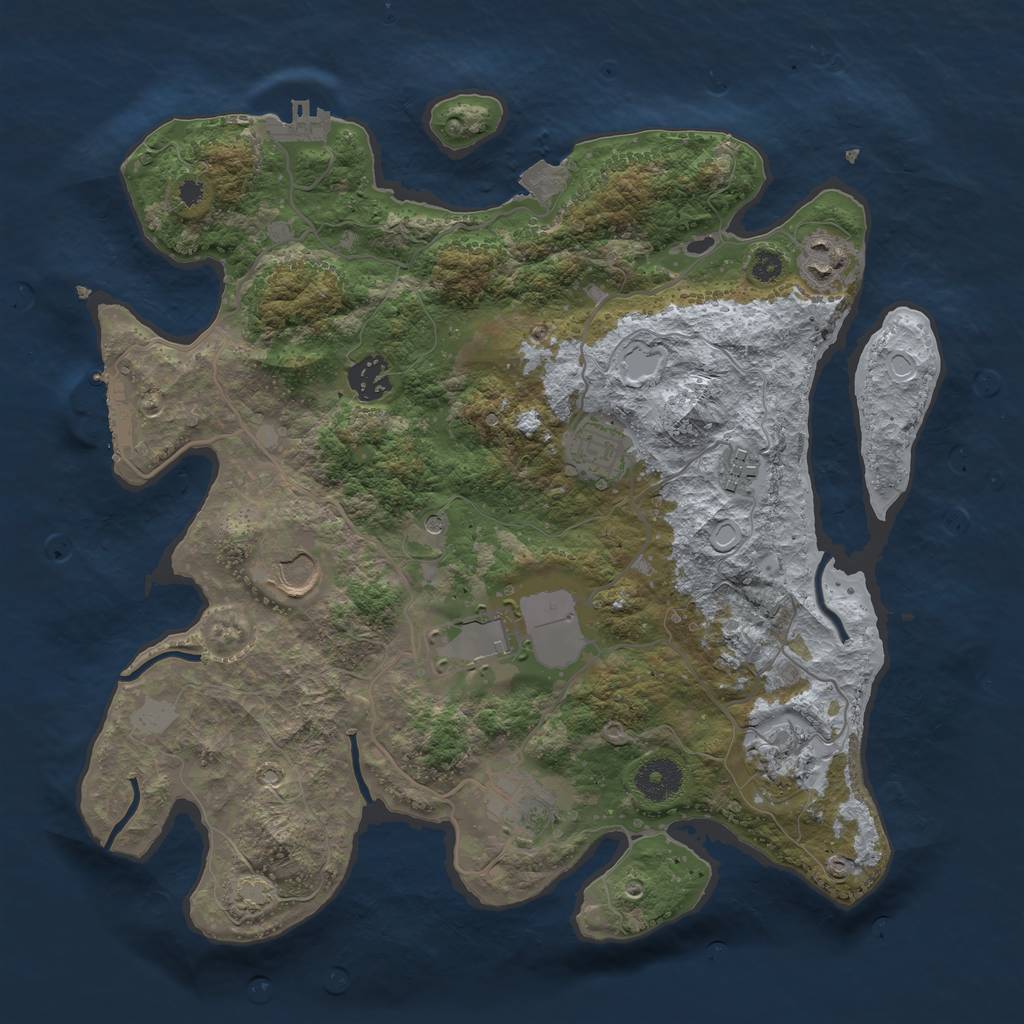 Rust Map: Procedural Map, Size: 3500, Seed: 236358424, 15 Monuments
