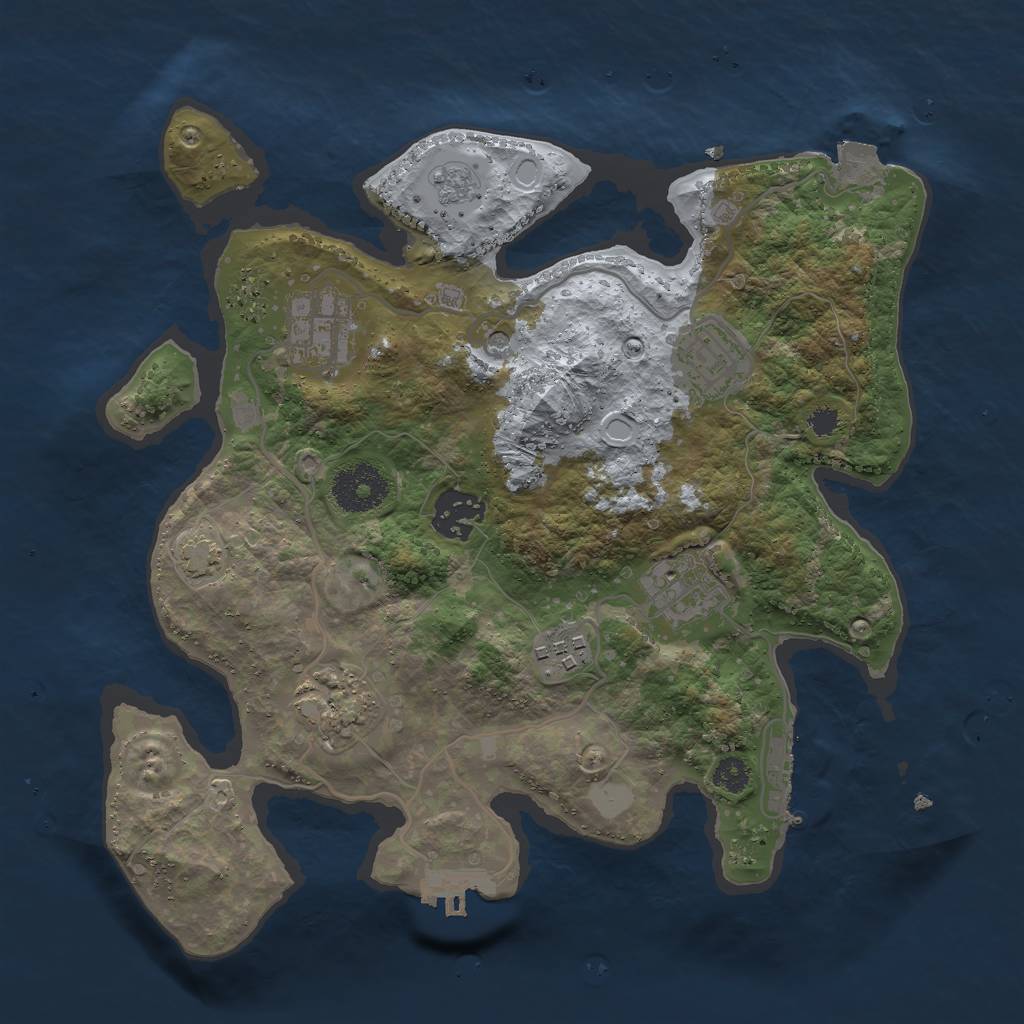 Rust Map: Procedural Map, Size: 3000, Seed: 1897047477, 14 Monuments