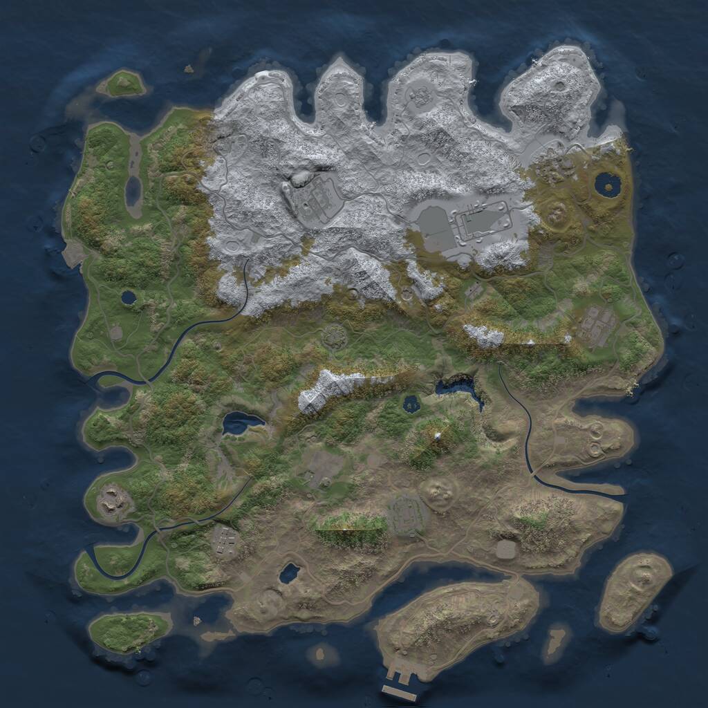 Rust Map: Procedural Map, Size: 4100, Seed: 80641201, 13 Monuments
