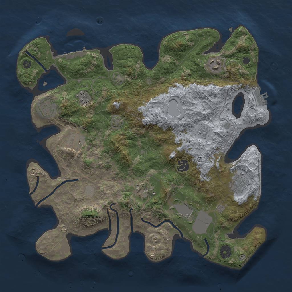 Rust Map: Procedural Map, Size: 3500, Seed: 192043956, 15 Monuments
