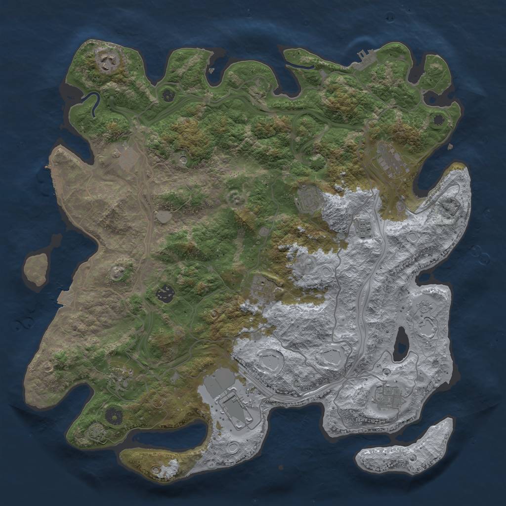 Rust Map: Procedural Map, Size: 4250, Seed: 41721625, 18 Monuments