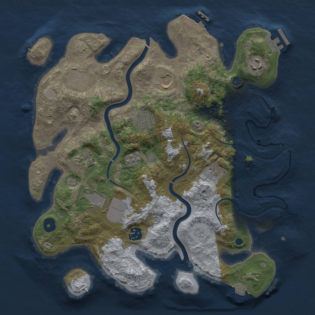 Rust Map: Procedural Map, Size: 3500, Seed: 11422391, 15 Monuments