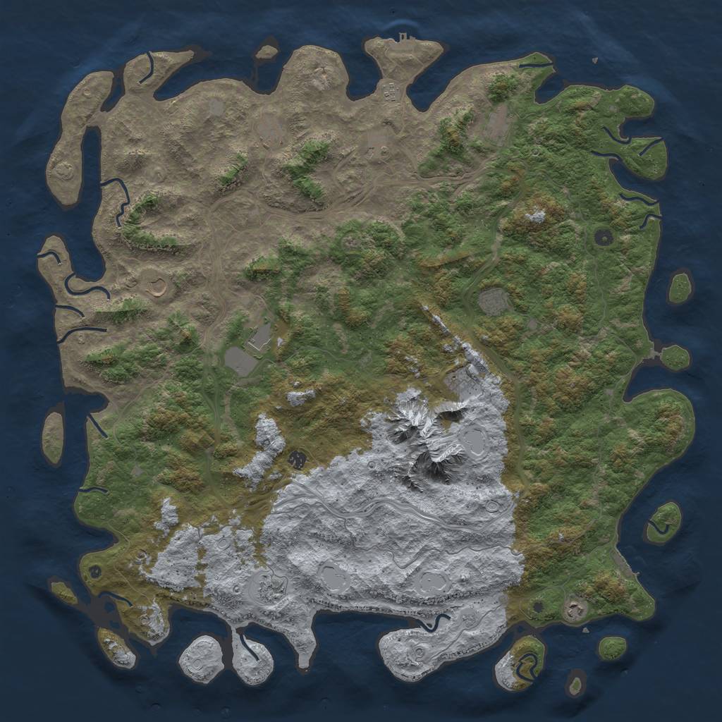 Rust Map: Procedural Map, Size: 6000, Seed: 53735839, 19 Monuments