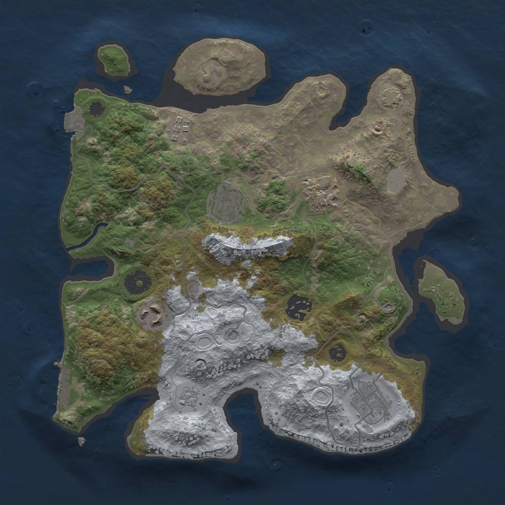 Rust Map: Procedural Map, Size: 3000, Seed: 28312, 13 Monuments