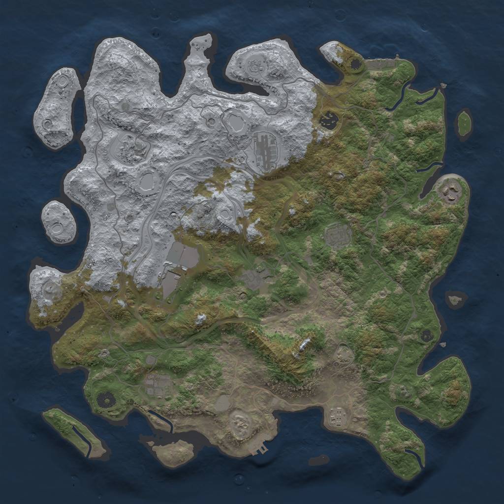 Rust Map: Procedural Map, Size: 4250, Seed: 24105800, 17 Monuments