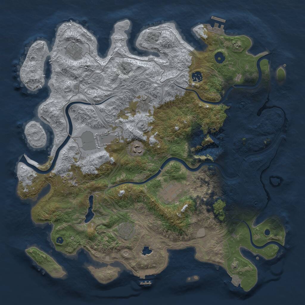 Rust Map: Procedural Map, Size: 4250, Seed: 24105800, 15 Monuments